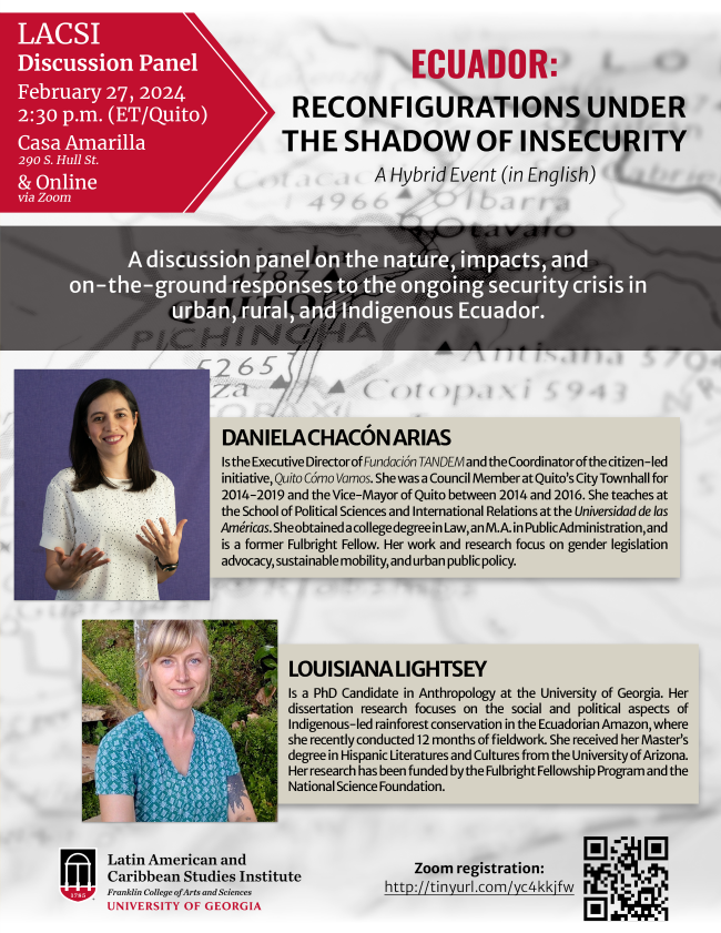 Discussion Panel Flyer. "Ecuador: Reconfigurations under the shadow of insecurity"