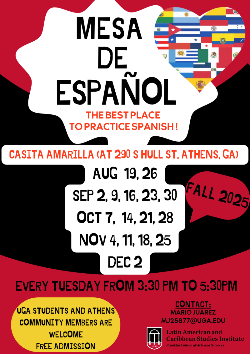Spanish Conversation Table (Mesa de Español). Fall 2025