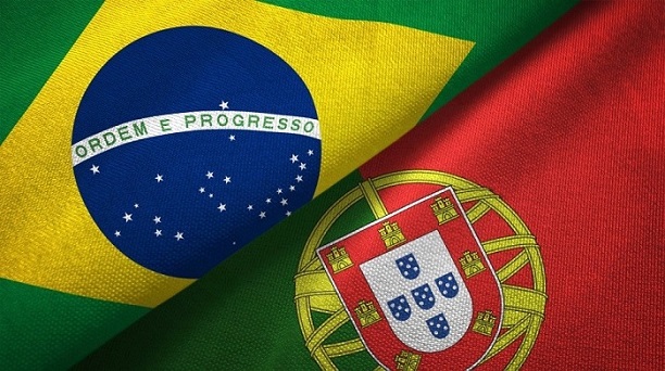 Brazilian and Portuguese flags.