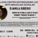 Djamila Ribeiro. Willson Center Distinguished Lecture - Flyer